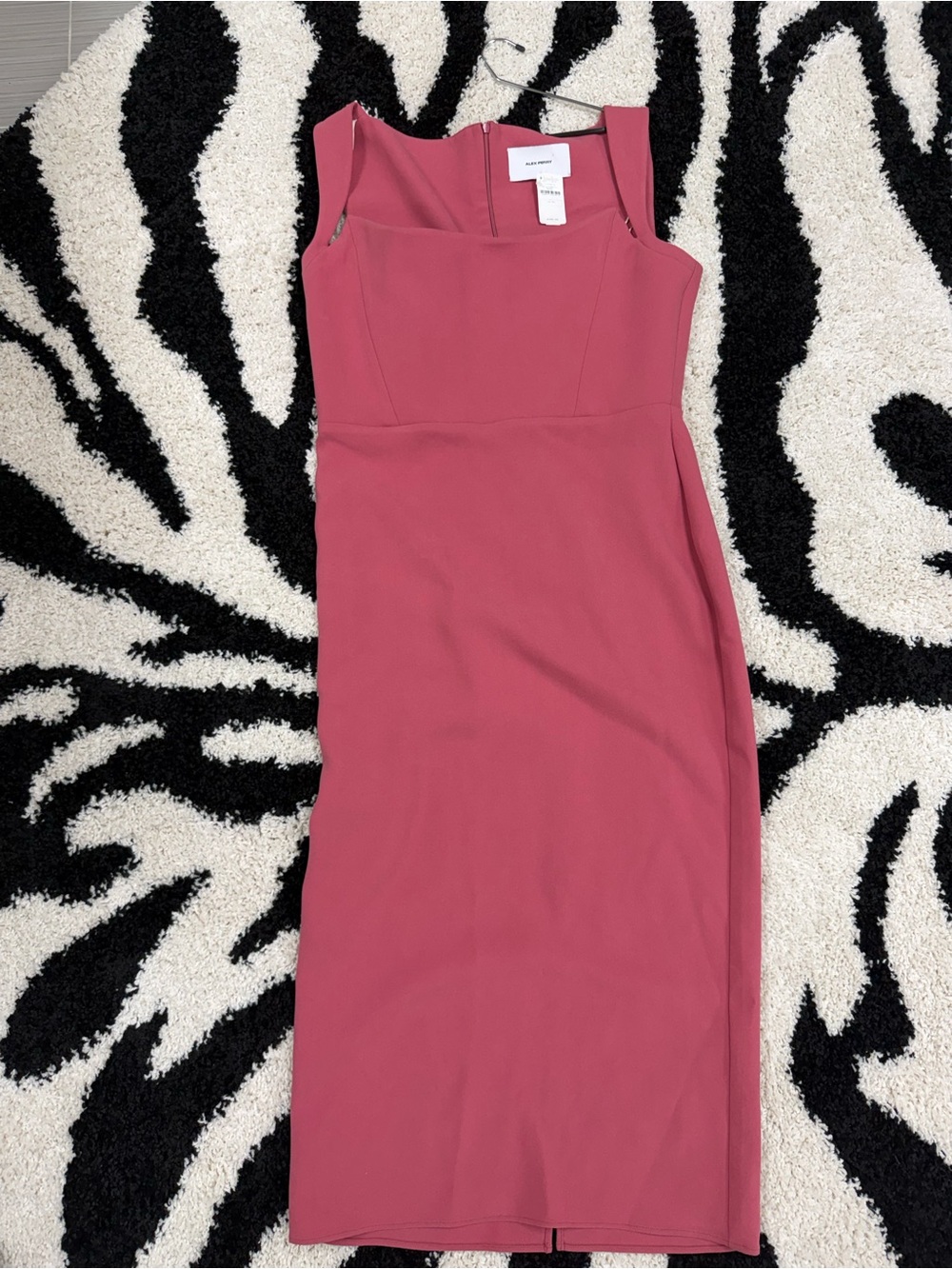 Alex Perry Dusty Rose Square-Neck Midi Dress